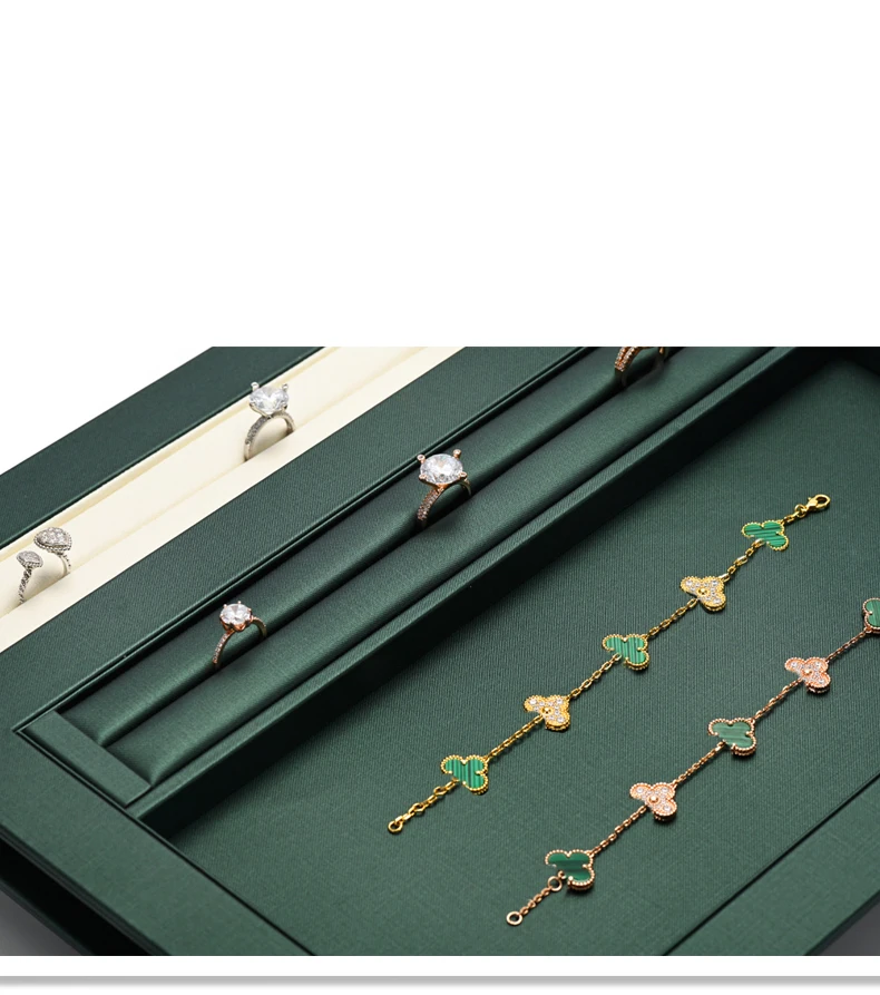 Oirlv Schmucktablett, Premium-Organizer für Ringe, Ohrringe und Armbänder, elegantes weiches Futter, perfekt für die Präsentation und Aufbewahrung von Schmuck – Detail 6