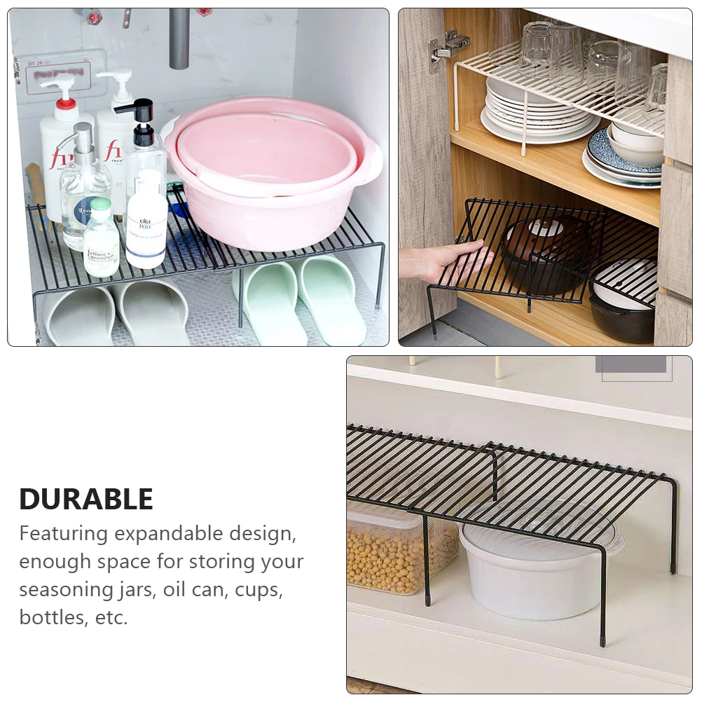 

Multi-functional Expandable Kitchen Shelf Organizer Iron Storage Rack Countertop Heavy-duty Metal Frame Seasoning Jars