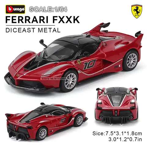 Bburago 1:64 Ferrari FXXK Alloy car model, static die-casting model, Christmas boy gift toy