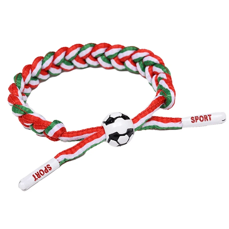 Woven Football Star Braided Adjustable Bracelet Trophy Souvenir Gift