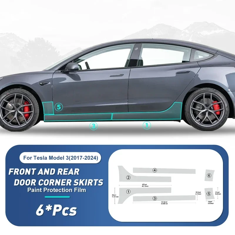 

PFCC 8.5Mi For Tesla Model Y Model 3 TPU Paint Protection Film Car Bumper Door Triangle Bra PPF Anti-Scratch Decoration Sticker
