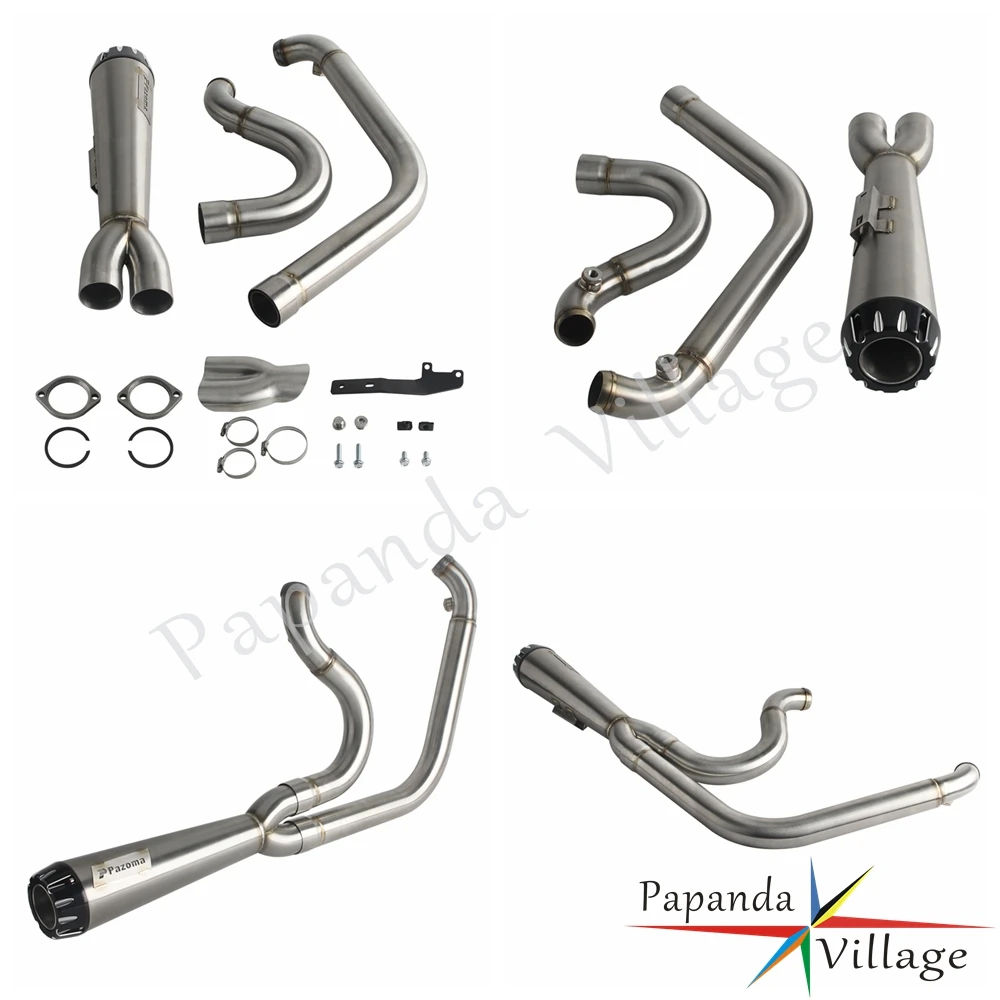 Motorcycle Full Exhaust Pipe Exhausts System Mufflers For Harley Dyna Wide Super Glide Fat Street Bob Low Rider FXDF 2006-2017 - view 6