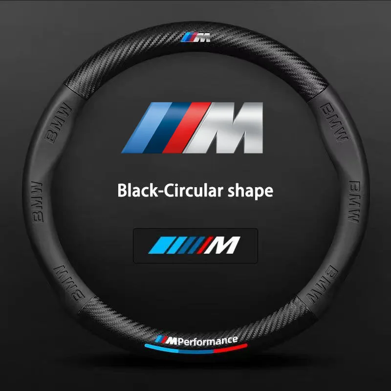 Car Carbon Fiber Steering Wheel Cover For BMW M Power E39 E46 E60 E90 E91 E70 E87 G20 G30 F10 F20 F30 X1 X2 X3 X4 X5 X7 M3 M4 M5