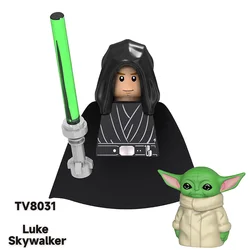 TV6105 Yoda Luke Skywalker Building Blocks Sheev Palpatine Bricks Model Ahsoka Action Figure Mace Windu Children Toy