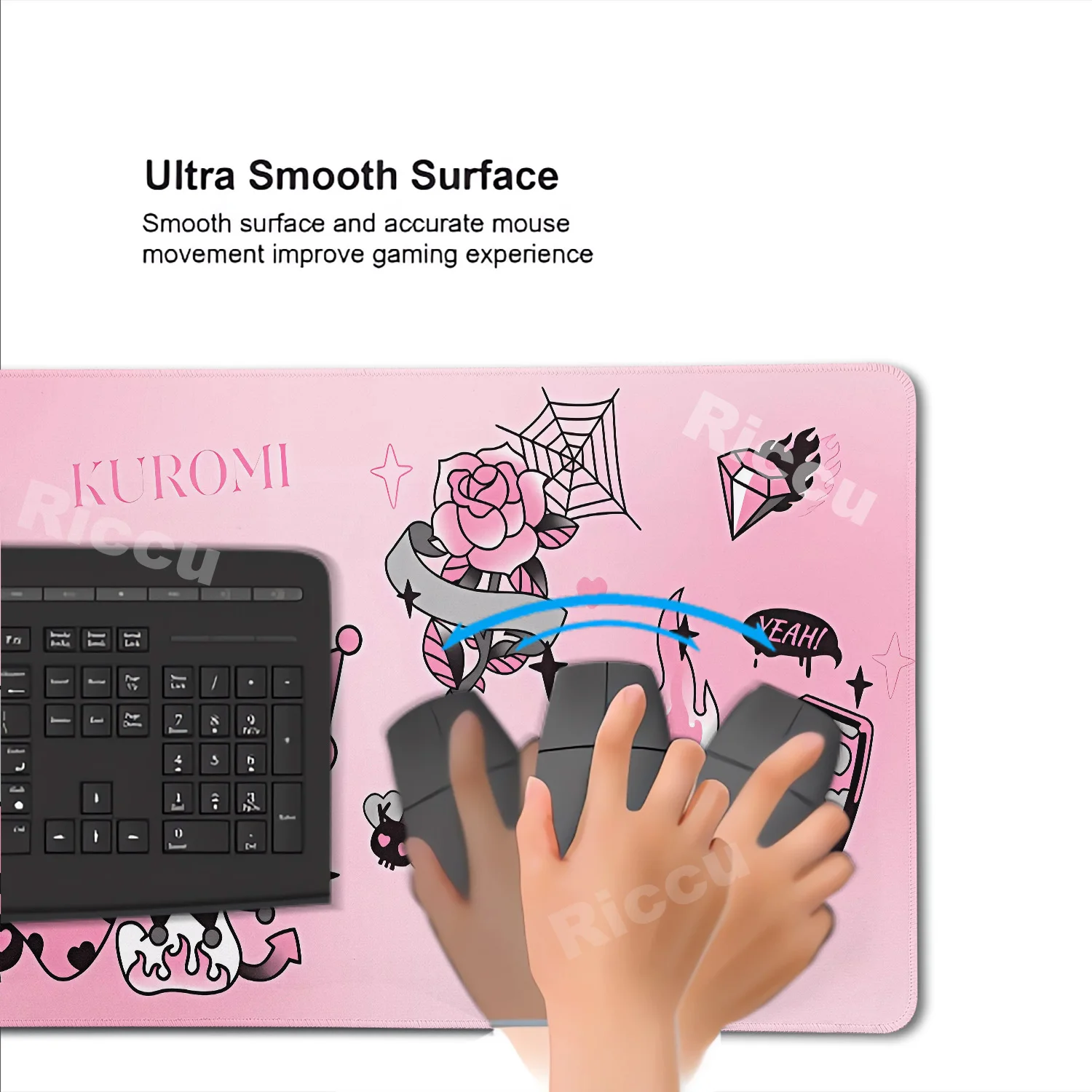 HD 600x1200 مللي متر سانريو ماوس الوسادة Kawaii أنيمي لوحة المفاتيح اكسسوارات مكتب حصيرة XXL لطيف Kuromi ماوس ألعاب الكمبيوتر المطاط السجاد