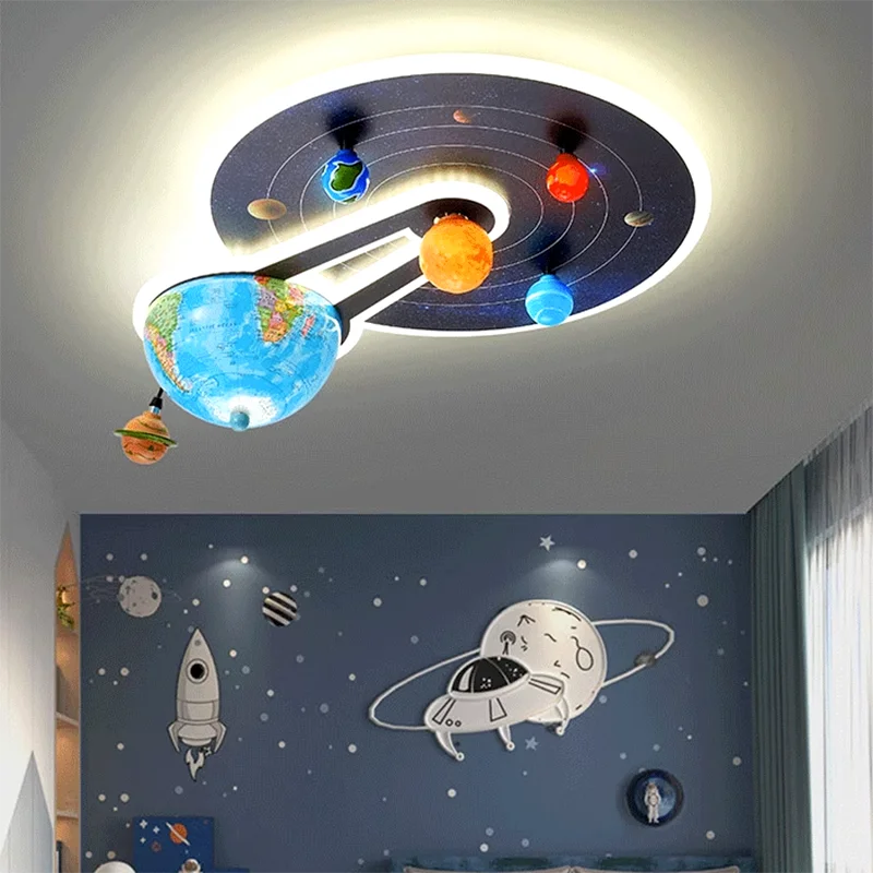 Imagem -02 - Astronaut Smart Led Ceiling Light Decoração de Casa Nórdica Kids Bedroom Decor Luzes de Lâmpada para Quarto Iluminação Interior Regulável