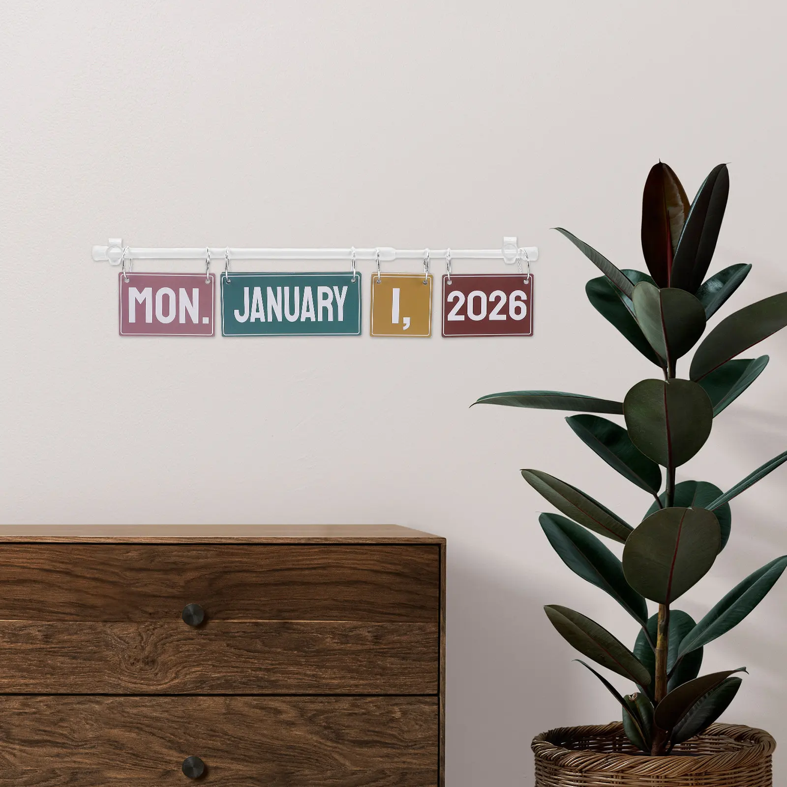 1Set Rainbow Flip Calendar Bulletin Board Decor Date Cards Adjustable Holder Classroom Home Decor Boho Calendar Bulletin Board