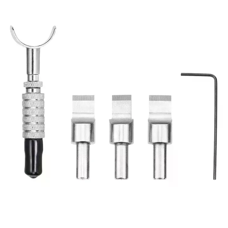 Leather Carving Knife Rotary Non Slip Handle With 3 Replaceable Stamping Blades Set For Craft DIY Tooling
