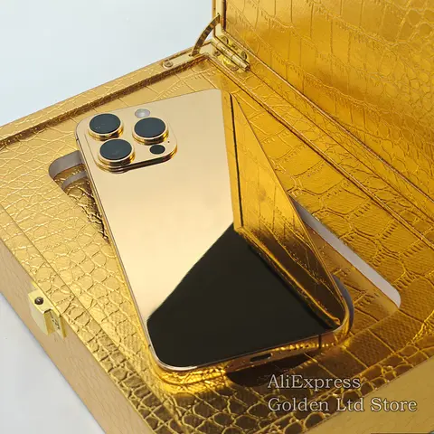 24K Gold Phone Series Housing with Logo Limited Edition for iPhone 16Pro Max 15Pro 14Pro Various Models Support Customization