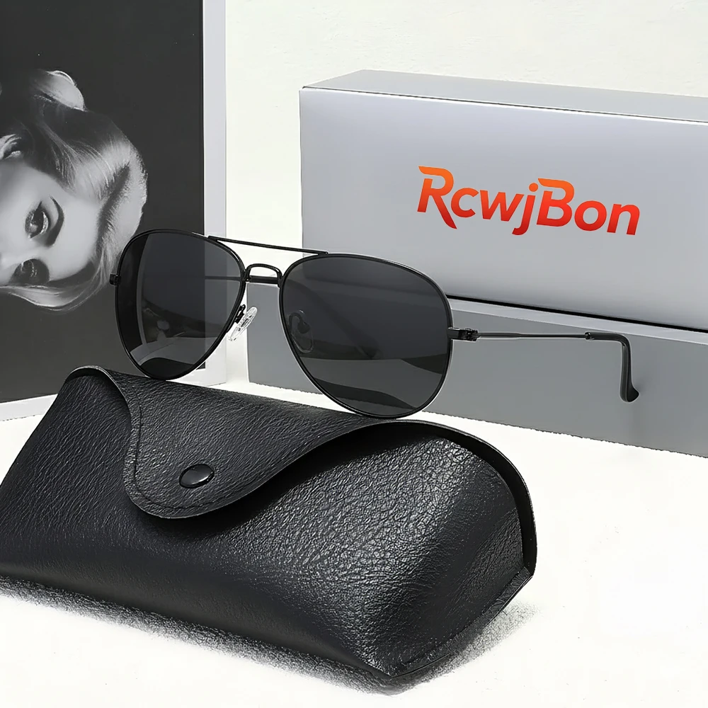 

Classic Retro Pilot Polarized Sunglasses Men Luxury Metal Black Aviation Sun Glasses Male Fashion Driving Vacation Shades UV400