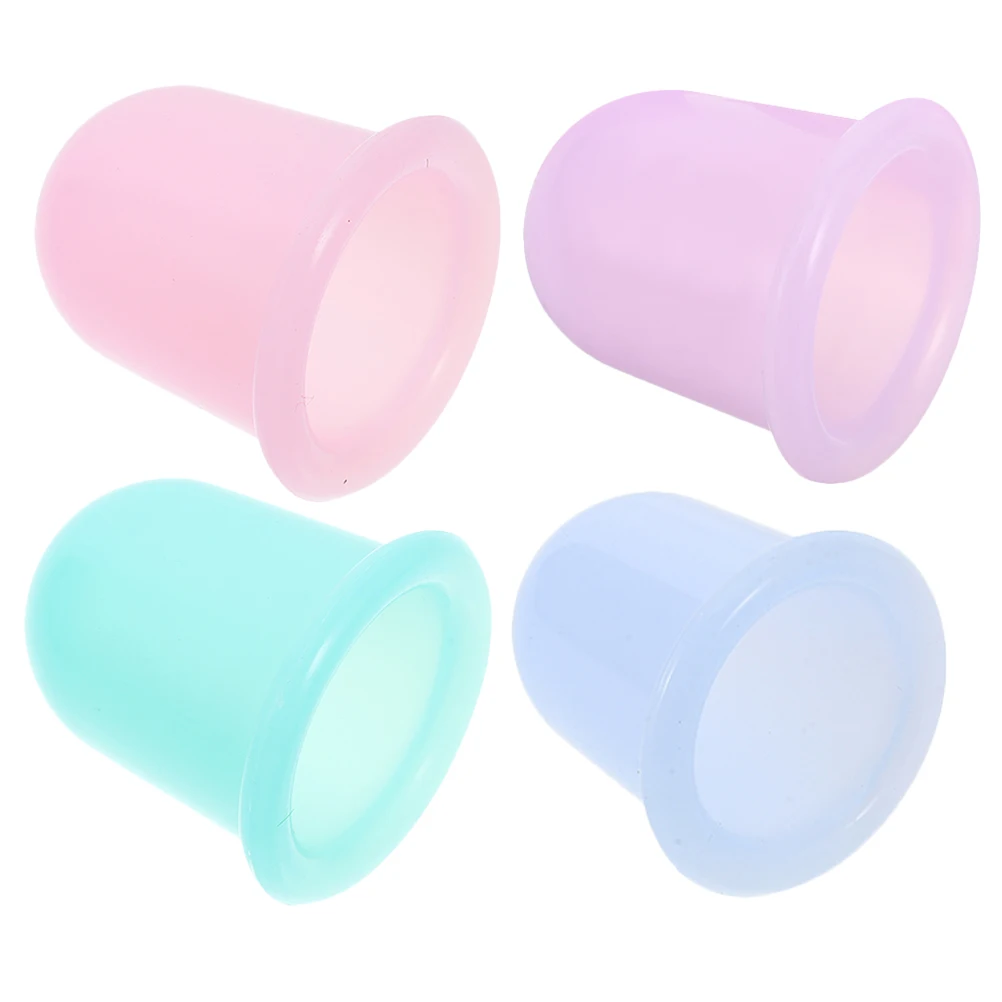 

4 шт., силиконовые банки, массажные чашки, вакуумный силиконовый всасывающий насос, массажер для лица и тела, домашние банки, чашки