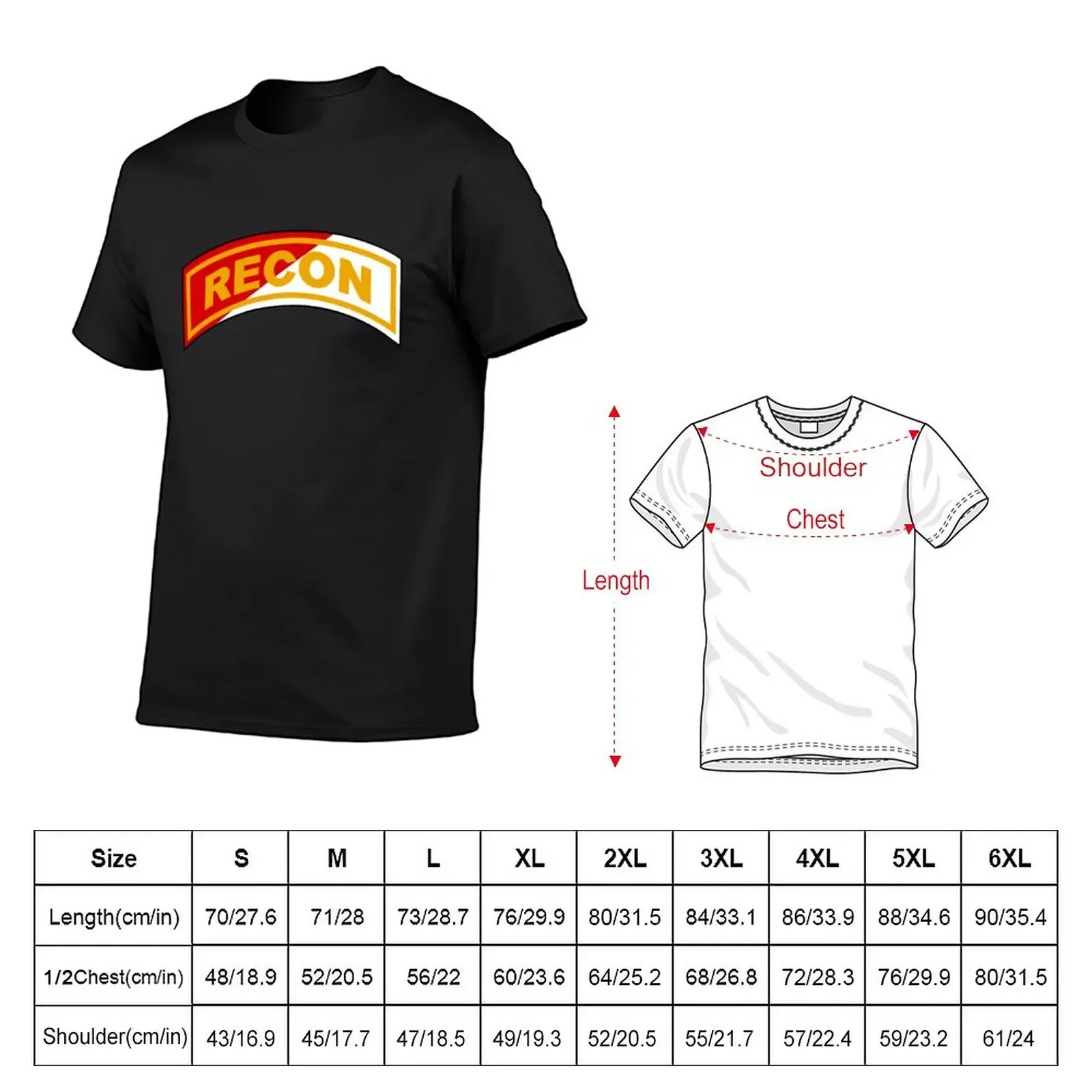 Recon Tab - Cav Scout colors T-Shirt tops funnys Blouse men t shirt