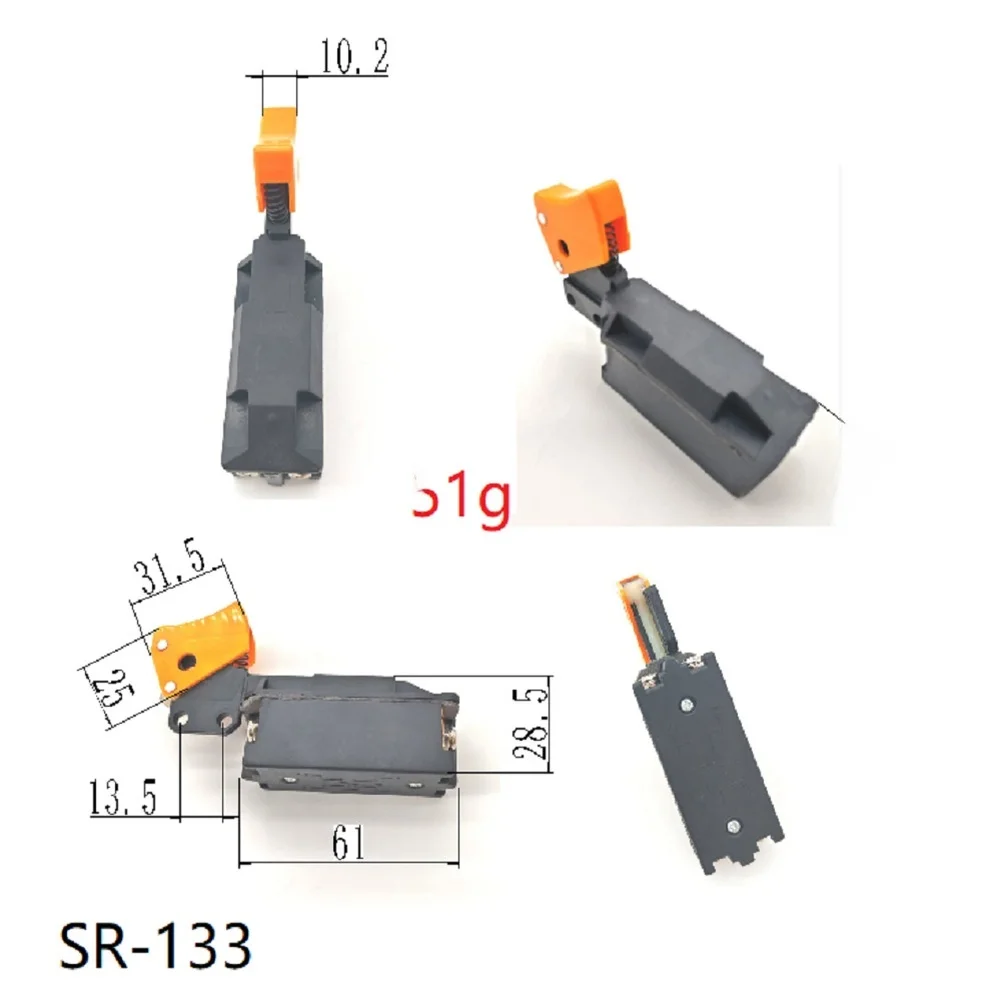 

GA6061 GA6020 PS-10 Angle Grinder Replacement Plastic Switch Orange Trigger Type Metal Terminals Flame Retardant Housing