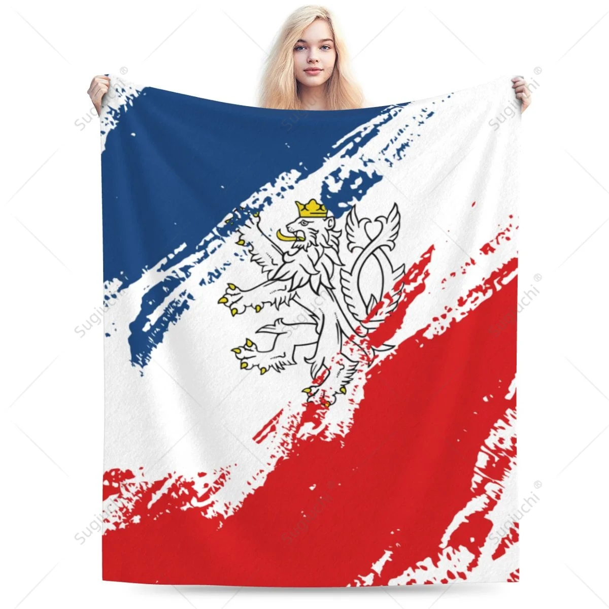 Blanket Czech Republic Flag Color Flannel Multifunction Camping Sofa Cover Keep Warm