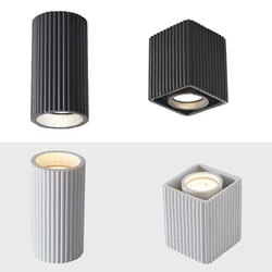 Minimalist Nordic Cylindrical Downlight Surface Mounted Resin Ceiling Lamp GU10 Grid Spotlight Corridor Living Room Home Decor