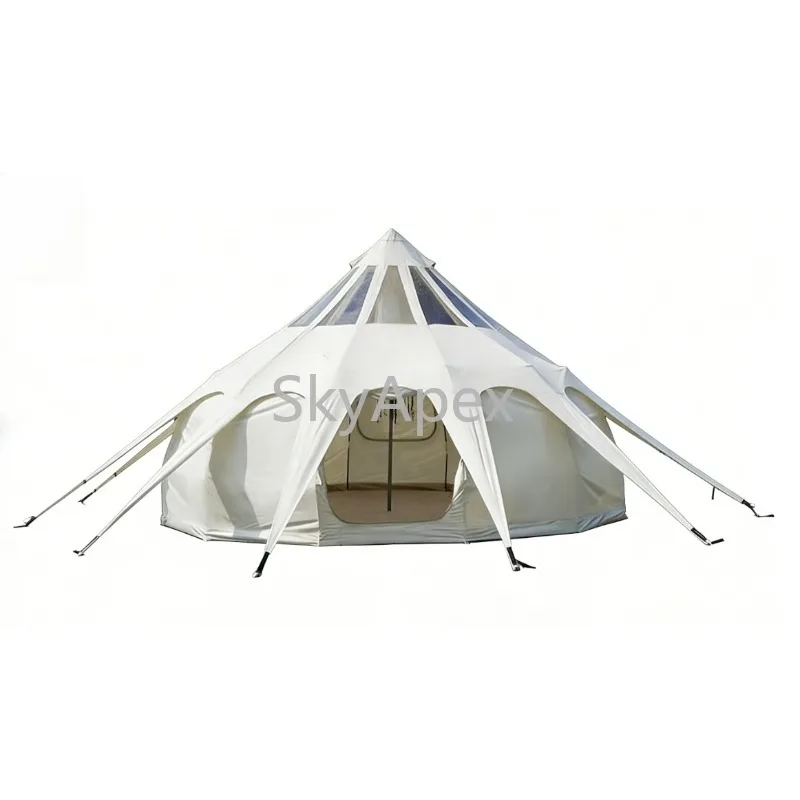 

4 Season Luxury Cotton Canvas Stargazing Tent 4m 5m 6m Outdoor Glamping Tent Waterproof Windproof for 6-8 People Family Camping