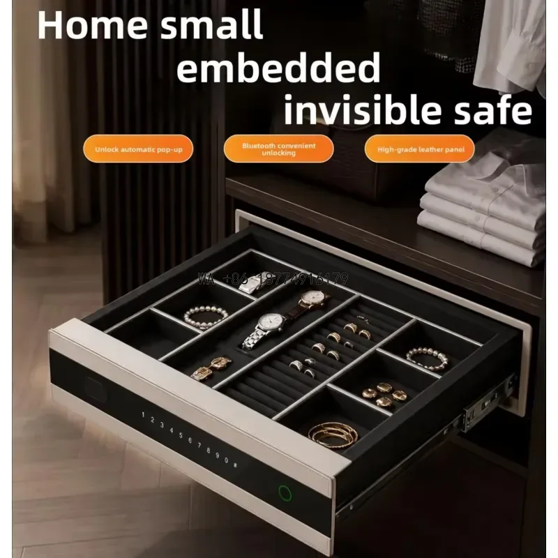 wmwmnu HUPAI Brand XAG-ZS Commercial Built-In Under-Desk Fingerprint Safe Master Key Fingerprint Lock for Documents