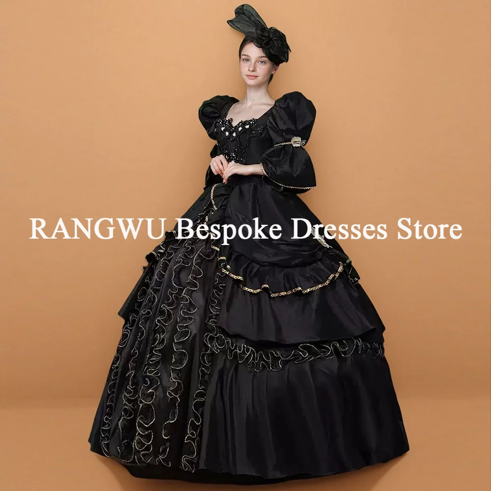 Bonito Vestido De baile Sweetheart negro satén largo Vestido para quinceañeras vestidos formales Vestido De 15 Anos dulce 16 Vestido personalizado