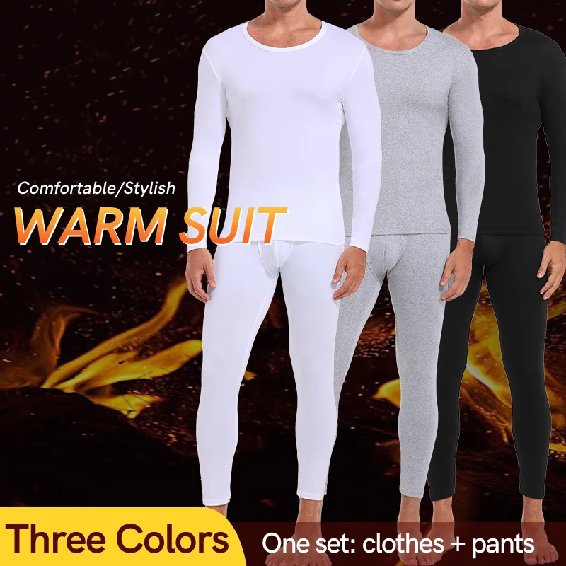 Long Johns Thermal Underwear for Men Fleece Lined Base Layer Set for Cold Weather