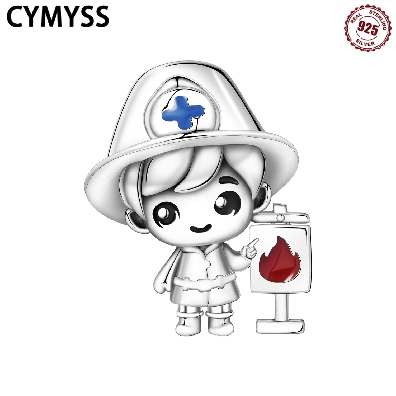 

CYMYSS 2025 New S925 Sterling Silver Firefighter Guarding Home Beading Boutique Birthday Party Jewelry Gifts Woman Girls Beading