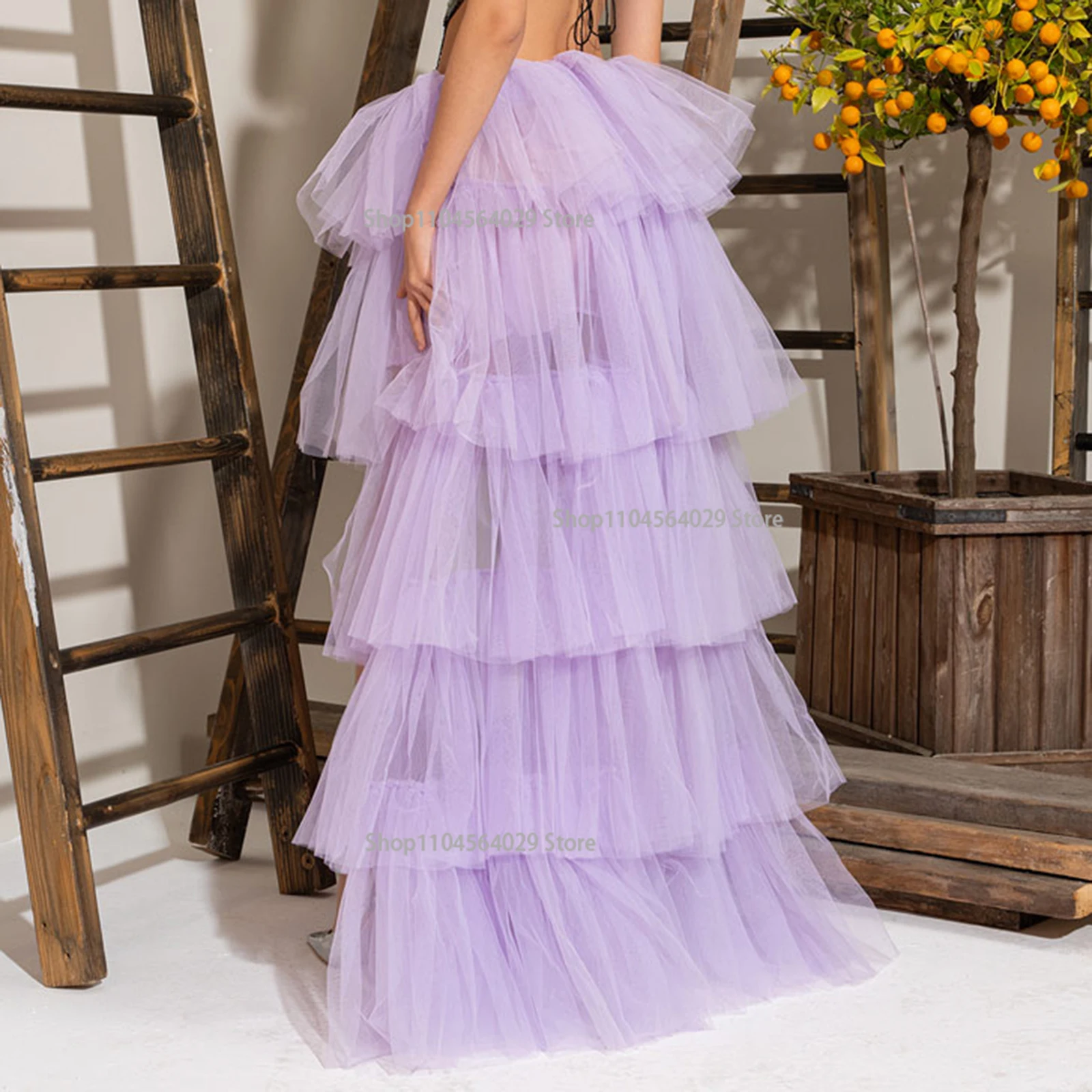 Hot Sale Women's Long Skirt High Waist Layered Solid Color Tulle Cake Skirt for Wedding Party Clubwear