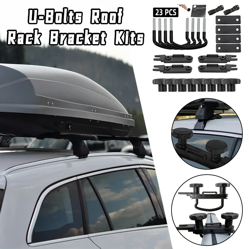 

Universal Car Van Roof Box U Bolts Mounting Kit 4 Set Metal Clamps Luggage Rack Accessories Secure Fitting Easy Installation