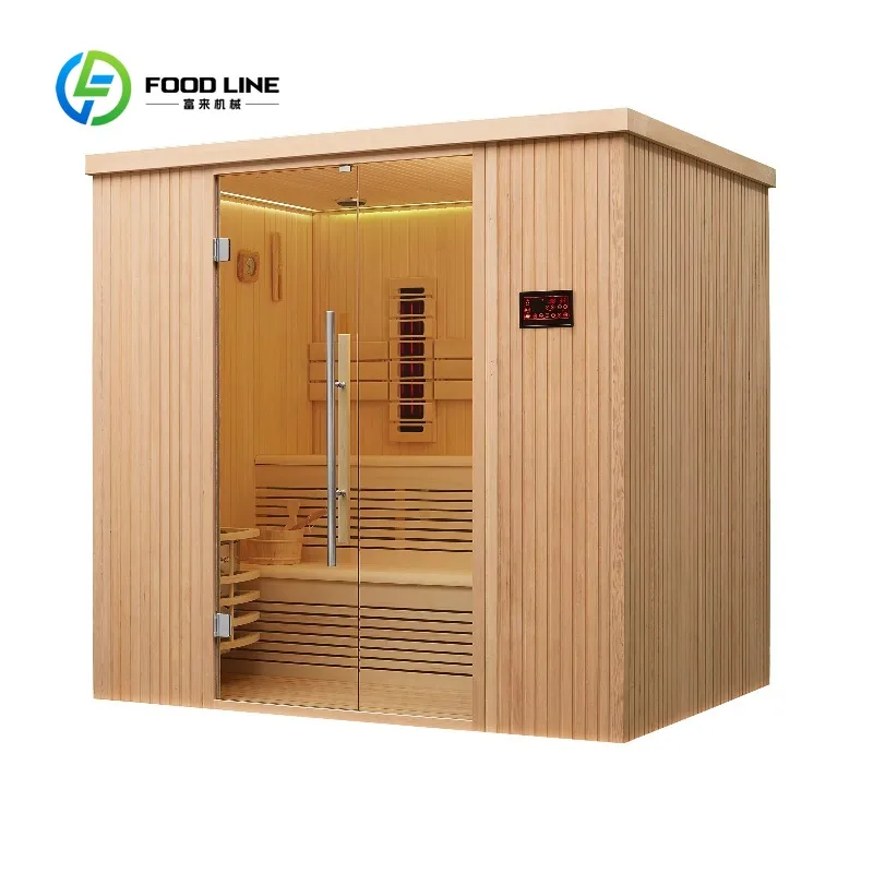 Wooden Home Use Infrared Sauna Room 4/5/6 Person Dry Steam House with Sauna Heater Sauna Room Outdoor