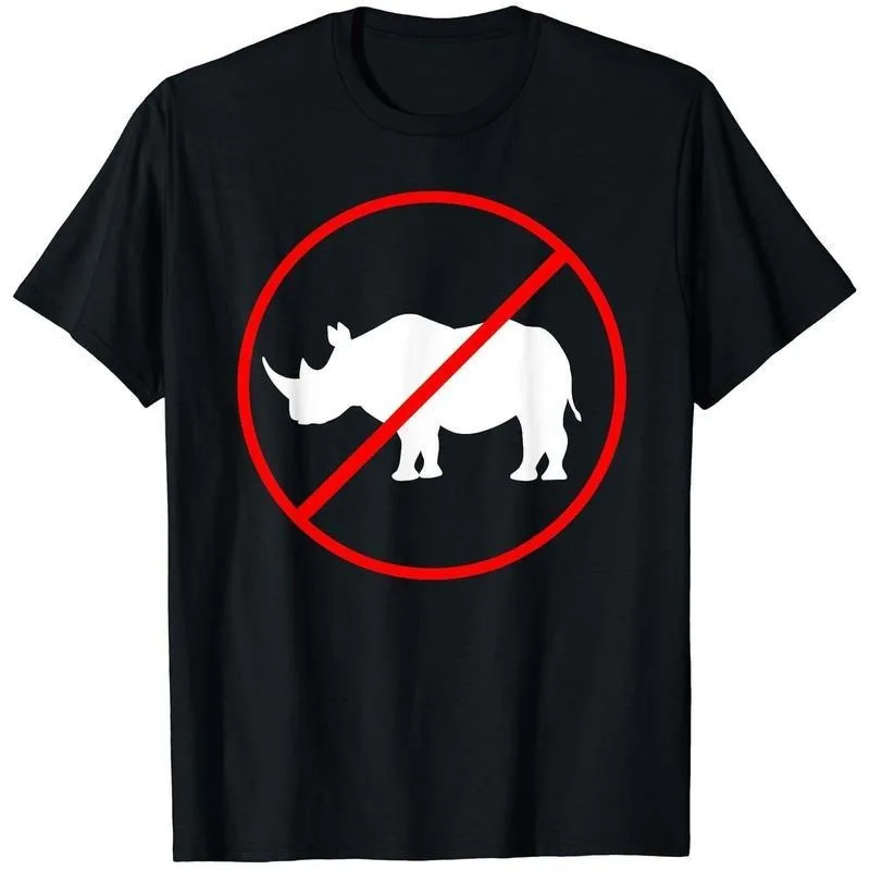 

Funny No Rhino T Shirt for Men Women Unisex Animal Lover Graphic Cotton Tee Save Wildlife Humor Gift Casual Summer Outfit