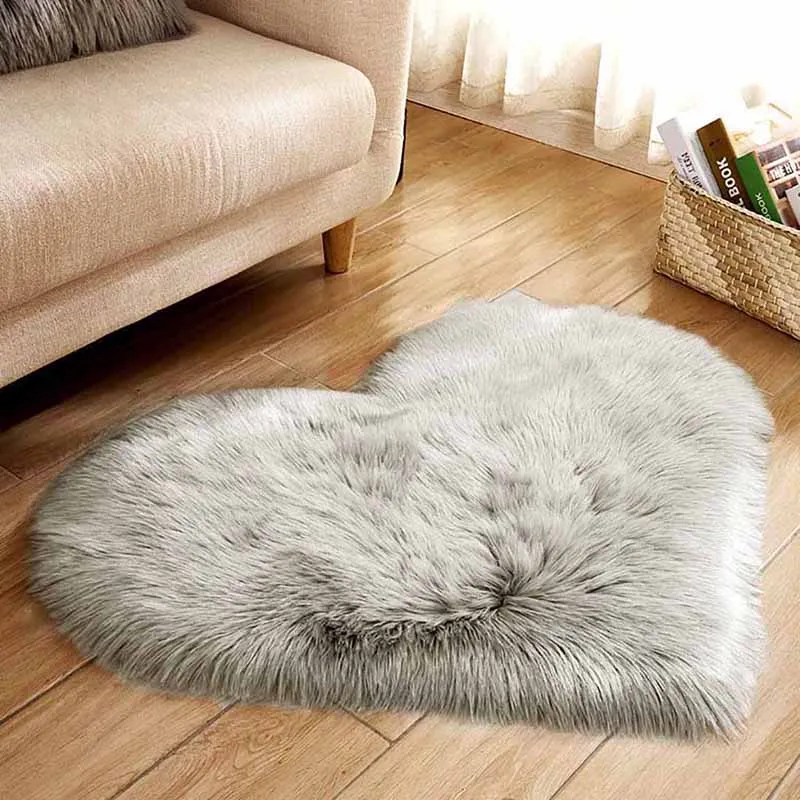 2024 Plush Living Room Carpet Heart Shaped Bedroom Bedside Mat Cute Girl Bay Window New Home Textile Thickened Rug Pinterest