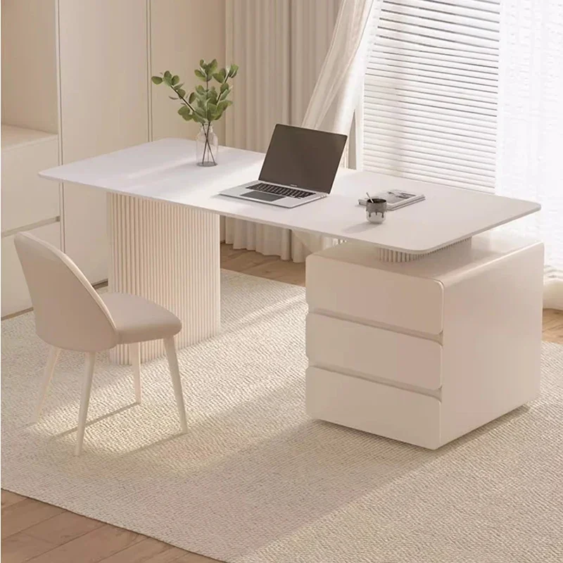 a*-White Display Office Desk Multifunctional Storage Luxury Drawer Standing Gaming Office Desk Computer Tavolo Trendy Furniture^