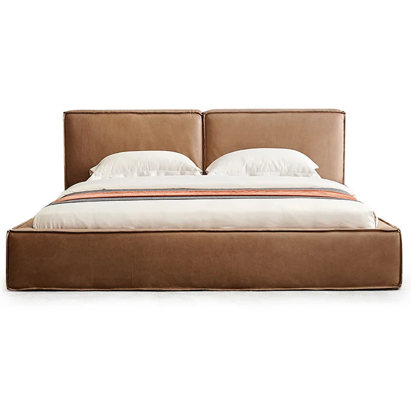 

American light luxury modern fabric bed master bedroom modern soft bag bed Nordic Hong Kong double bed simple luxury