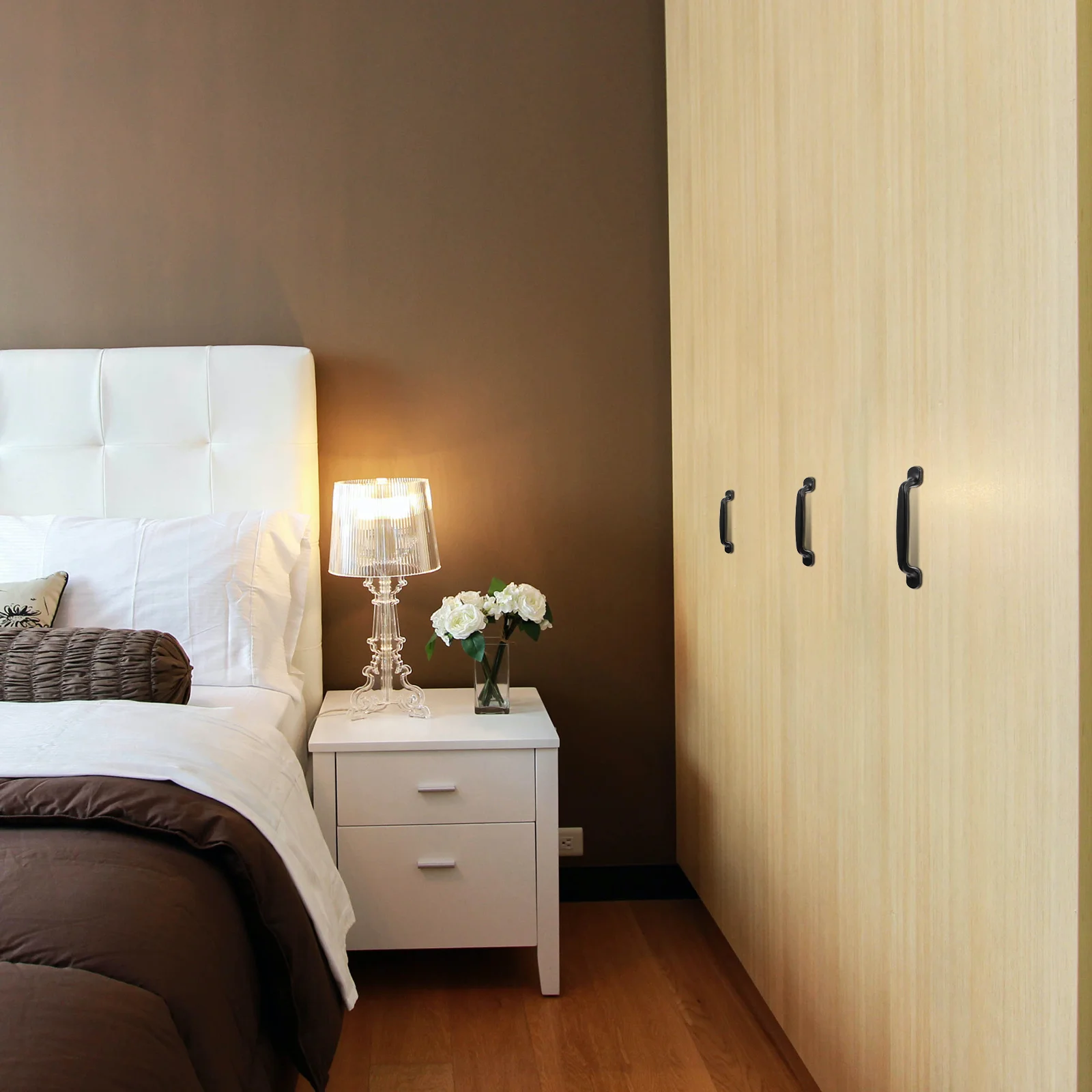 

6pcs Cabinet Matte Black 3.2 Inch Alloy Drawer Handle For Furniture Cupboard Door Cabinet Handle Modern Durable Grip