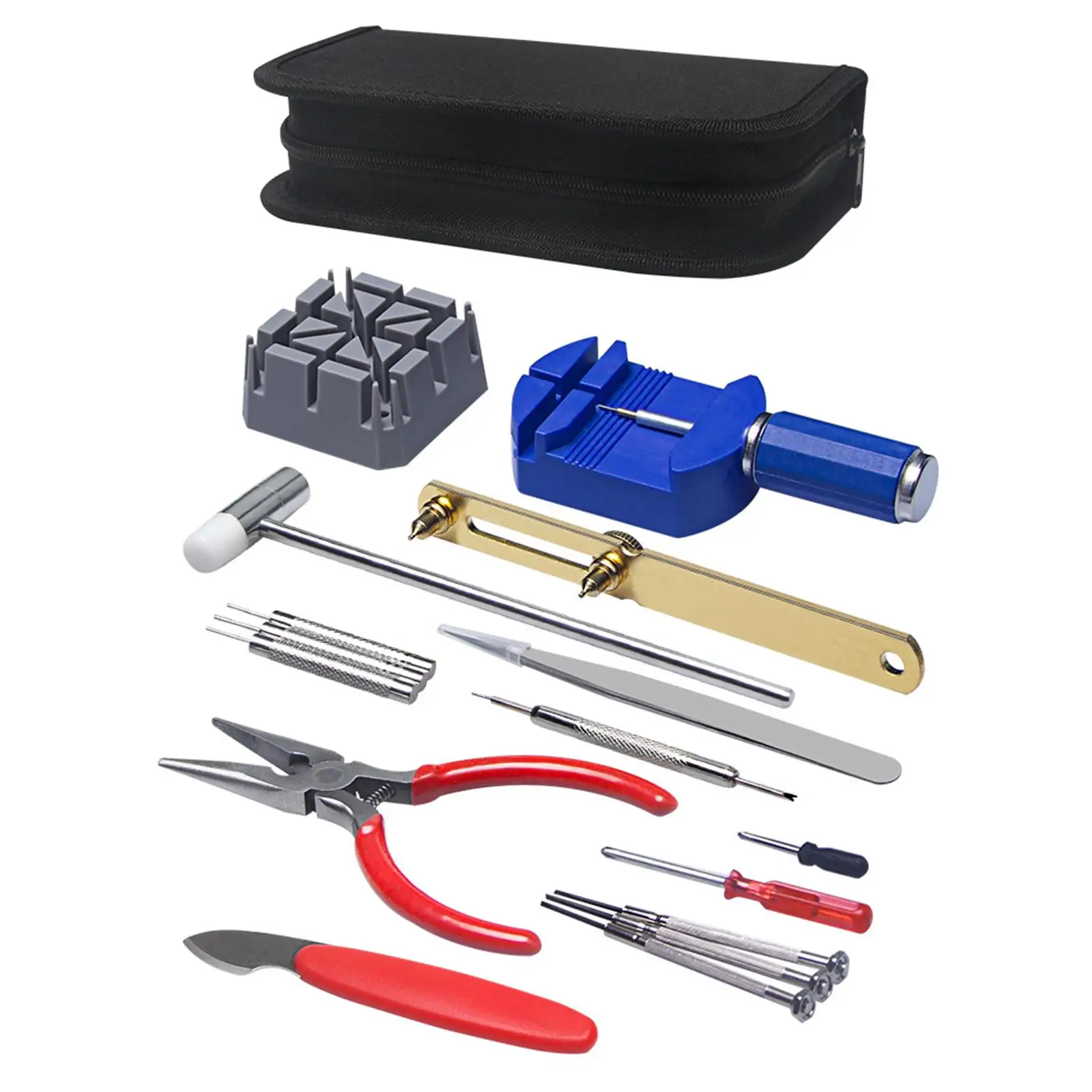 Kit d'outils de réparation de montre, ouvre-boîtier arrière pour démontage du bracelet, 16 pièces