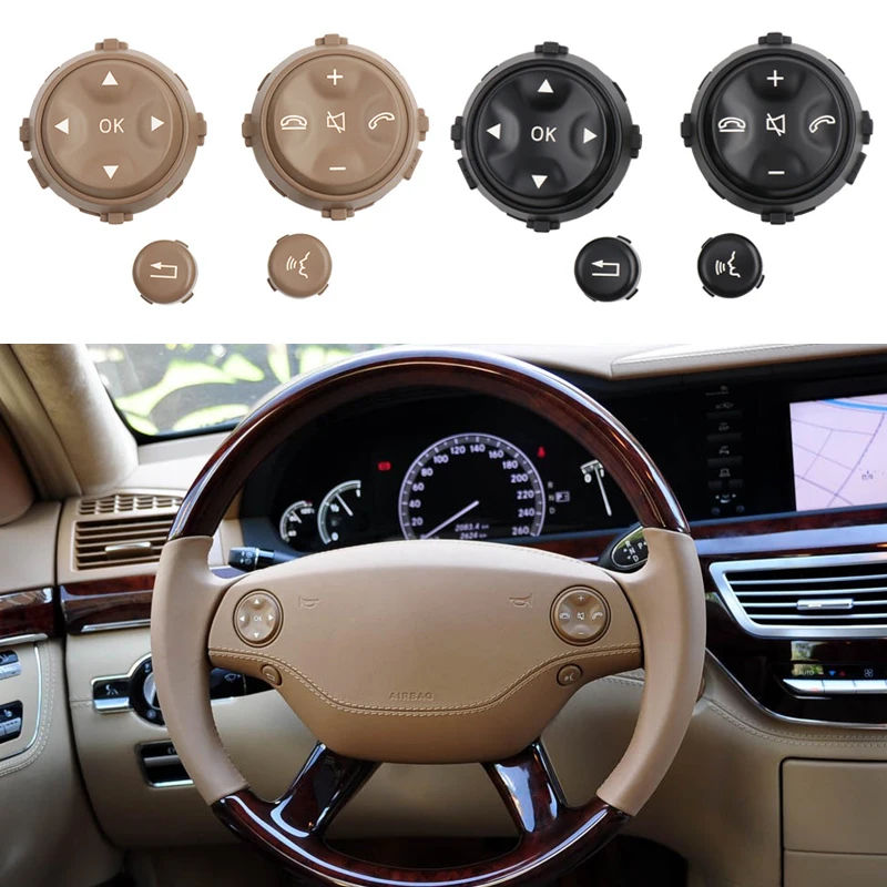 For Mercedes Benz S CL Class W221 W216 S300 S350 S400 S600 Car Multi-function Steering Wheel Switch Buttons Push Button Cover