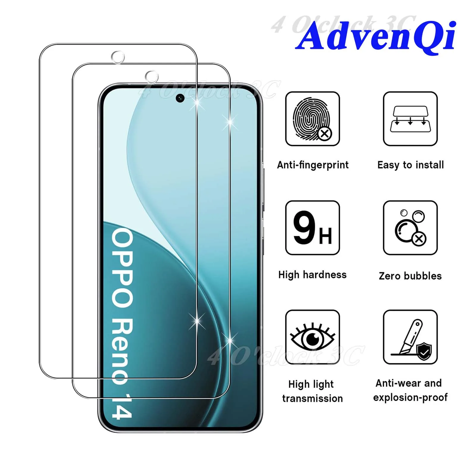 

For OPPO Reno14 Pro Screen Protector Tempered Glass Crystal Mica 9H HD Ultra Clear Transparent Scratch Resistance