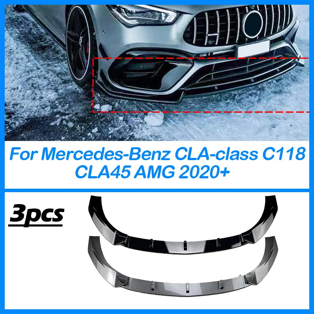 

For Mercedes-Benz CLA-class C118 CLA45 AMG Car Front Bumper Lip Body Kit Spoiler Splitter Anterior Chin Diffuser Accessories