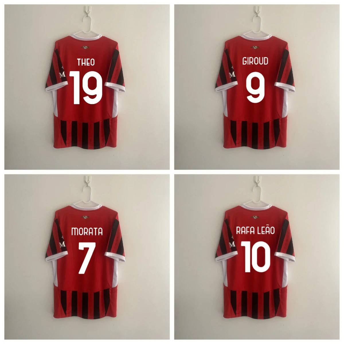 

Camiseta AC Milan de gran venta 2025 No. 9 Giroud No. 10 Leo No. 19 Theo Morata No. 7 aficionados al camiseta de fútbol