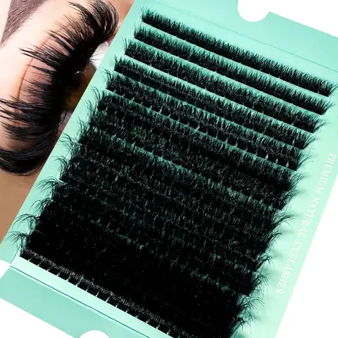 1boxes 280 Cluster Lashes 5D Fluffy Thick Eyelash Extension D Volume Mixed 8-20MM Tray Faux Mink Lashes Lash Extension Makeup