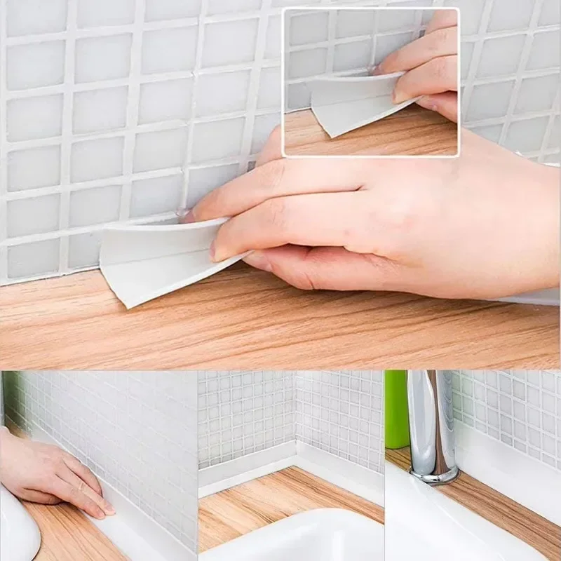 Tape PVC Material Sink Crack Strip Kitchen Bathroom Bathtub Corner Sealing Tape Waterproof and Mildew Proof Adhesive Sealing