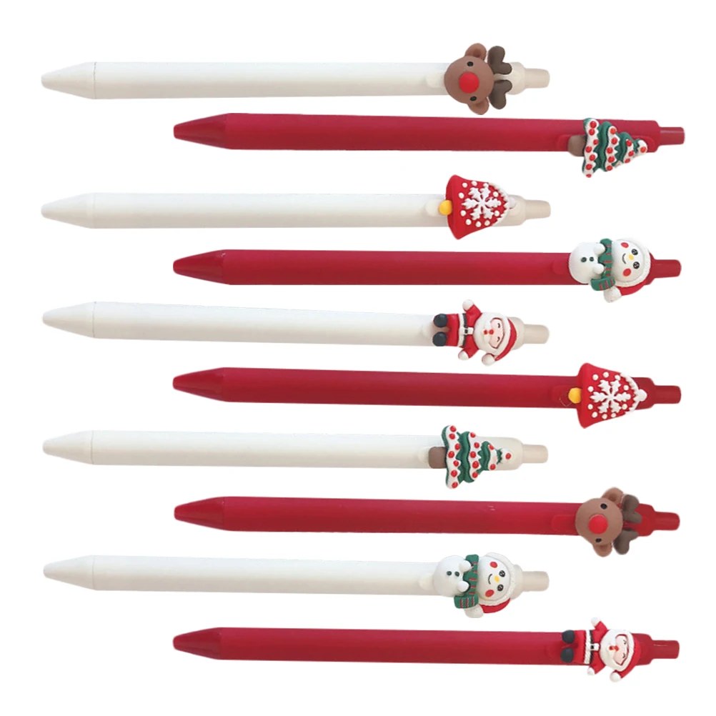 

10 Pcs Christmas Theme Neutral Pen Ink Pens DIY Crafting Personality Plastic Santa Writing