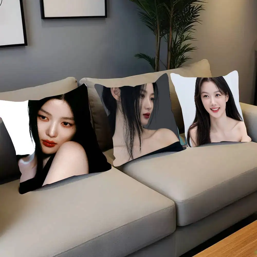 Koreanische Berühmtheit Kim You Jung Kissenbezug, Modischer Quadratischer Kissenbezug für Schlafzimmer, Sofa, Zimmer, Ins-Dekoration, Freizeit