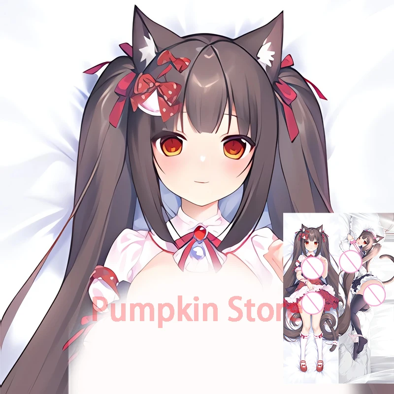 

Подушка Dakimakura в стиле аниме чехол Nekopara Chocola, двусторонняя наволочка для тела в натуральную величину, подарки на заказ