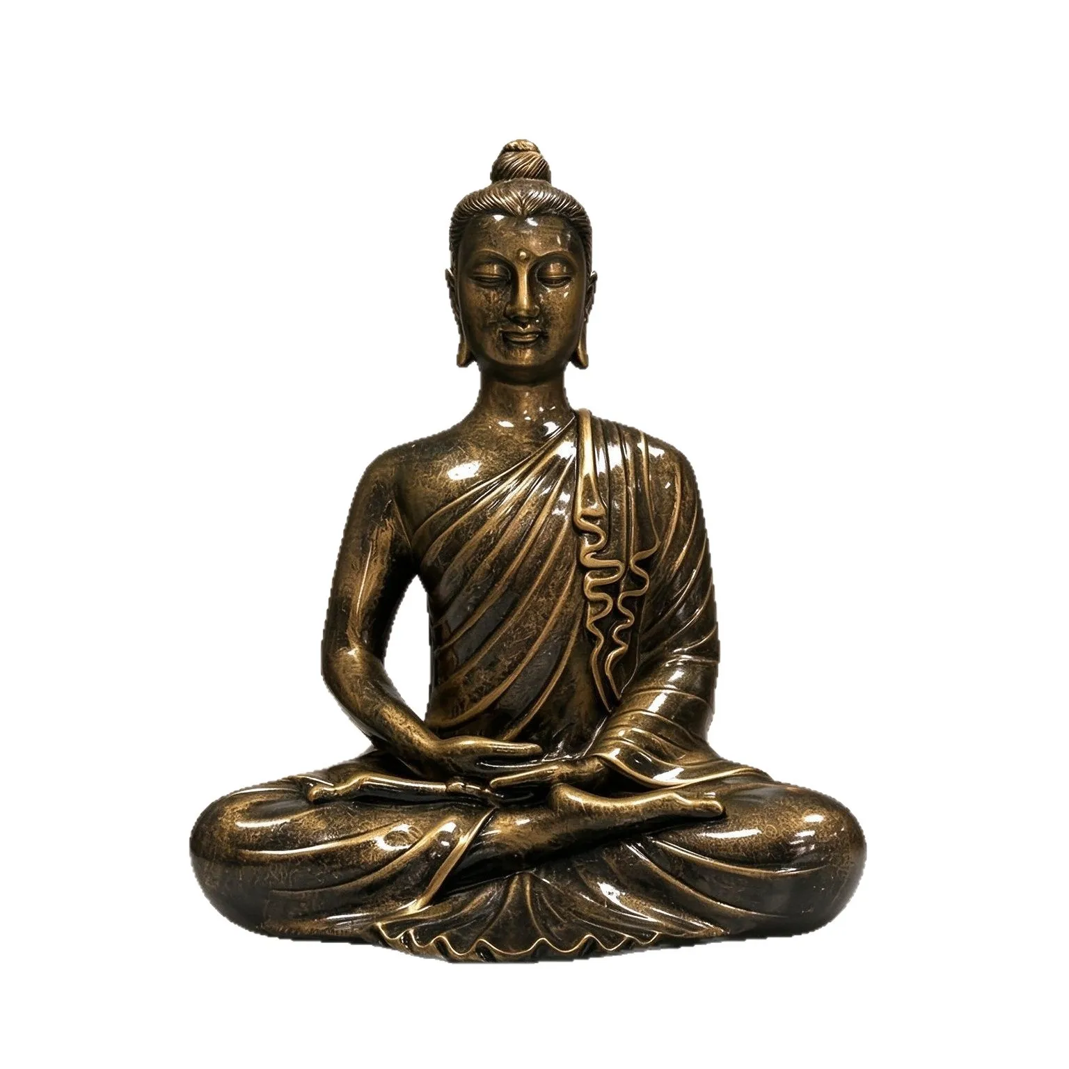 Buddha Statue Resin Zen Meditation Seated Figurine Sculpture for Home Living Room Decor, Temple Decoration, Buddhist Ornament