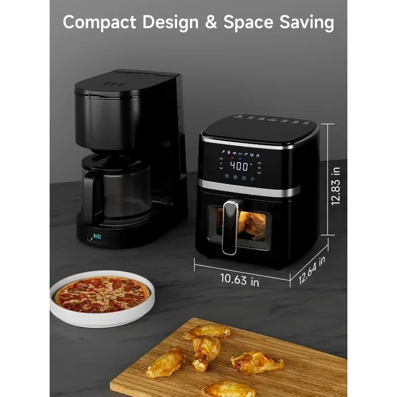 Kitchen Elite Air Fryer Oven Digital Display Compact Cooker Space Saver Non-stick and Dishwasher Safe Basket