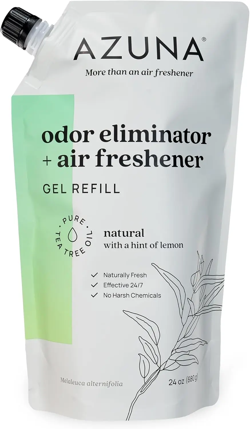 

Natural Odor Remover Gel Refill with Tea Tree Oil | Plant-Based, Long-Lasting for Pet, Smoke & Strong Odors | 24 oz