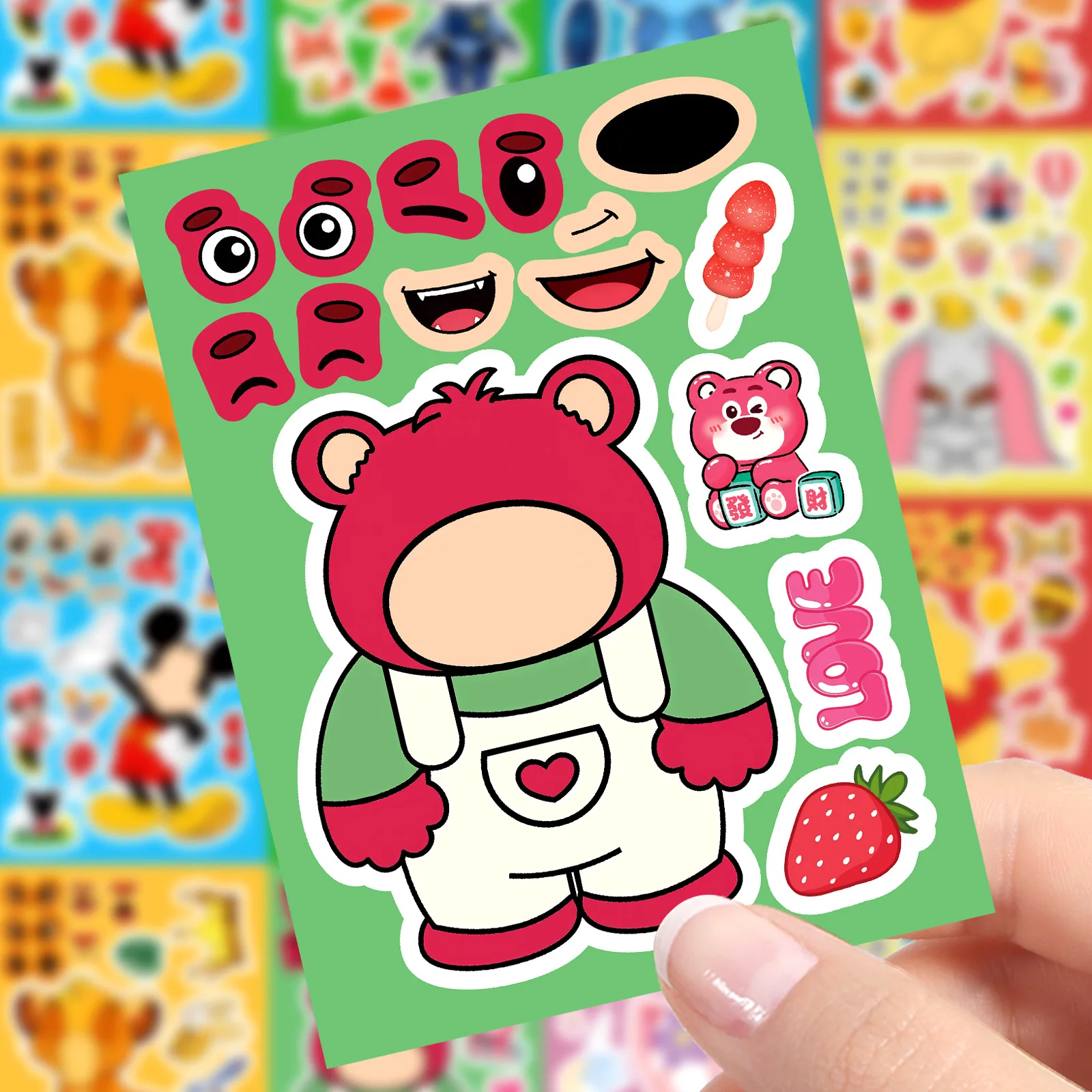 8/16 Arkuszy Urocze Naklejki Puzzle z Postaciami z Bajek Disneya DIY na Telefon Laptop Bagaż Deskorolkę Graffiti Zabawne Naklejki Prezent dla Dzieci