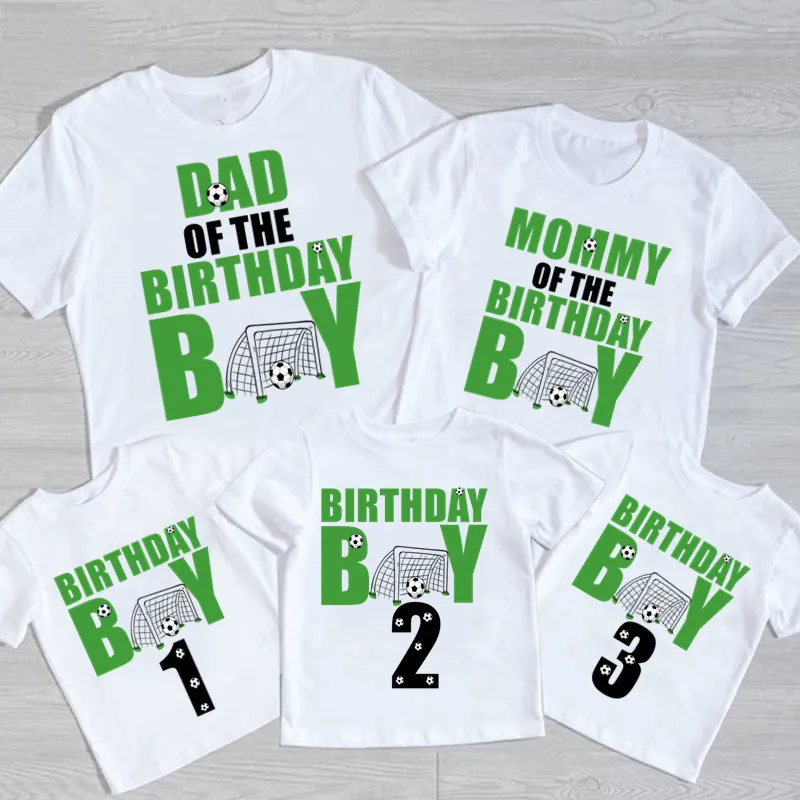 

Football printed boys' creative T-shirt, casual family, father, mother, brother, sisters, friend, short sleeved T-shirt