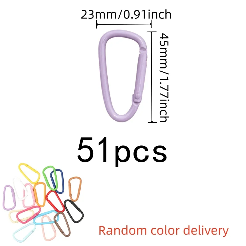 51 pcs Lightweight Carabiner Hooks, Compact Portable Size for Camping Small Gear Clip, Multipurpose, Versatile