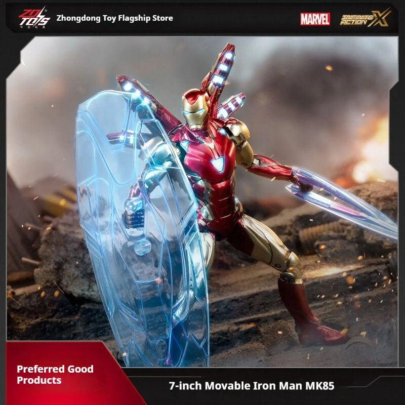 ZD Toys Marvel Licensed Iron Man MK85 Action Figure 7 Inch 1.0 Version Collectible Model Accessory Set For Display Collection