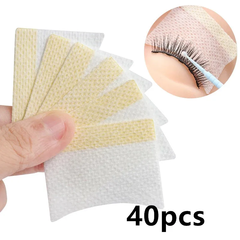 40 Stück Wimpernverlängerungs-Make-up-Werkzeuge für Frauen ﻿ Einweg-Wimpern-Patch-Aufkleber aus Baumwolle zum Entfernen von Wimpern, Augenpads